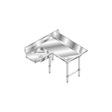 Aero Deluxe SS NSF Soiled Shelf Island w/ Right Drainboard - 60 x 72 3SDL-R-60